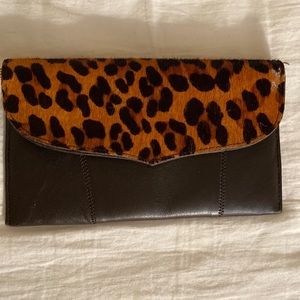 Chi by Carlos Falchi clutch wristlet bag, soft buttery leather. Real horsehair